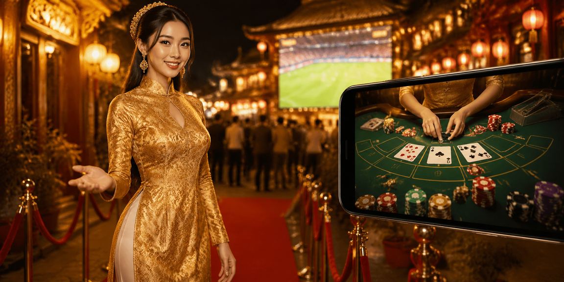 Cô gái áo dài Huế tham gia bàn Baccarat trực tuyến đầy phong cách